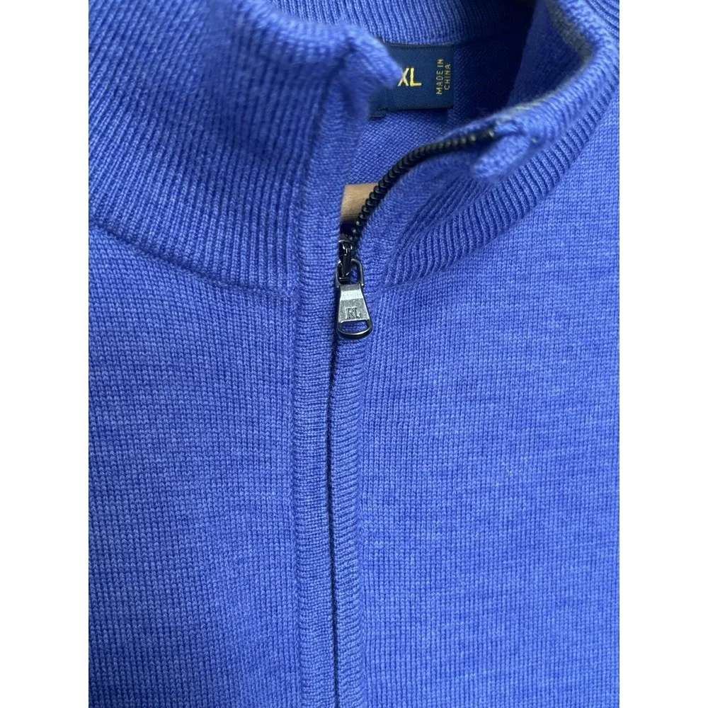 Polo Golf Ralph Lauren 100% Wool Purple 1/4 Zip Sweater Vest Men's‎ XL 0293